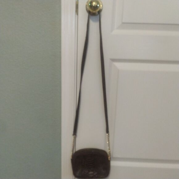 Michael Kors Women's Python Embossed Hamilton Leather Crossbody Brown Small - Picture 10 of 12